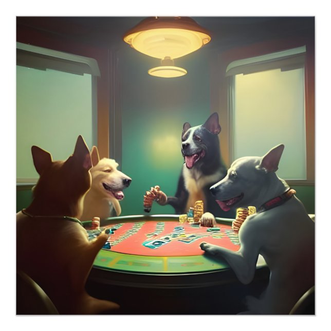 Impression Photo Nuit de Poker Chiens Vendredi (Devant)