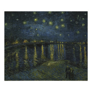 Impression Photo Nuit étoilée sur le Rhône, peinture à l'huile Van 