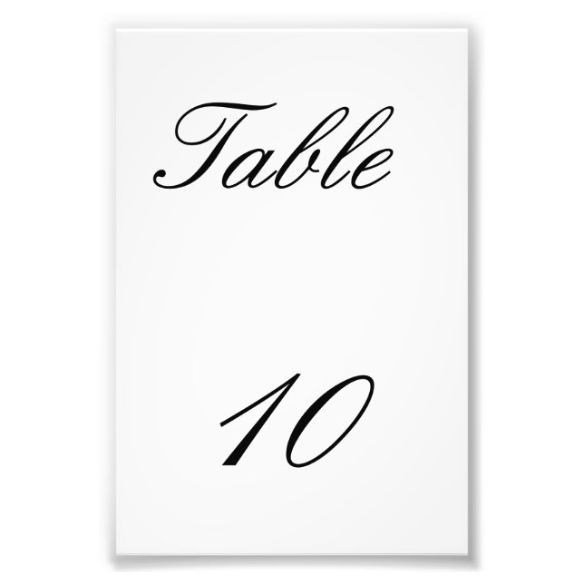 Impression Photo Numéro de table (Devant)