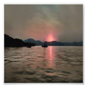 Impression Photo Ocean Sunset Sailboat Sunset Bozburun Marmaris