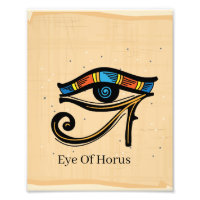 OEil de Horus sur papyrus, hiéroglyphes égyptiens