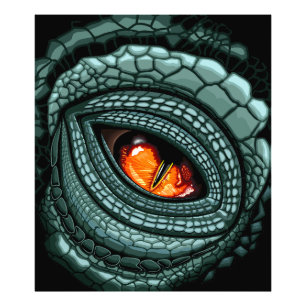 Impression Photo Œil de prédateur reptile primal