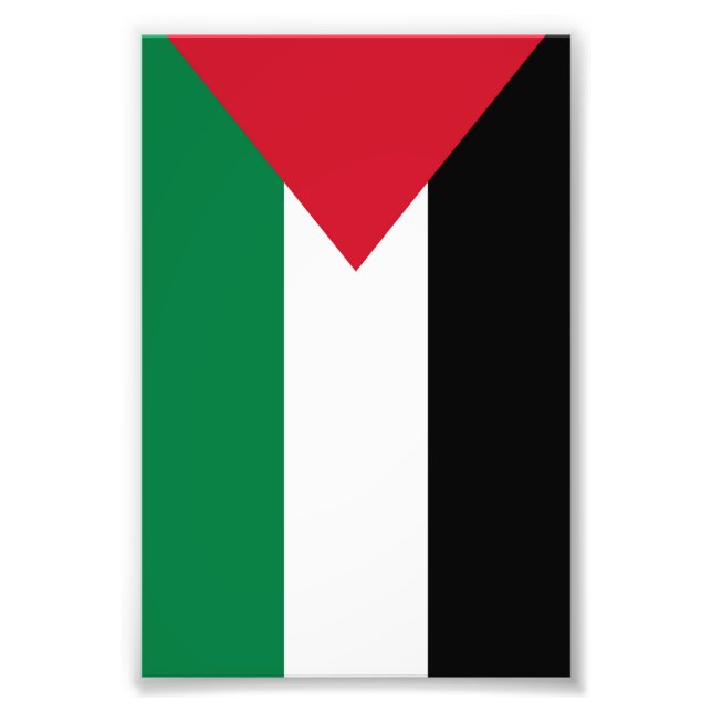 Impression Photo officiellement le drapeau de l'État de Palestine (Devant)