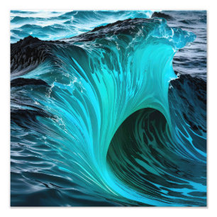 Impression Photo "Ola Tiburón" Vague de requin bleu