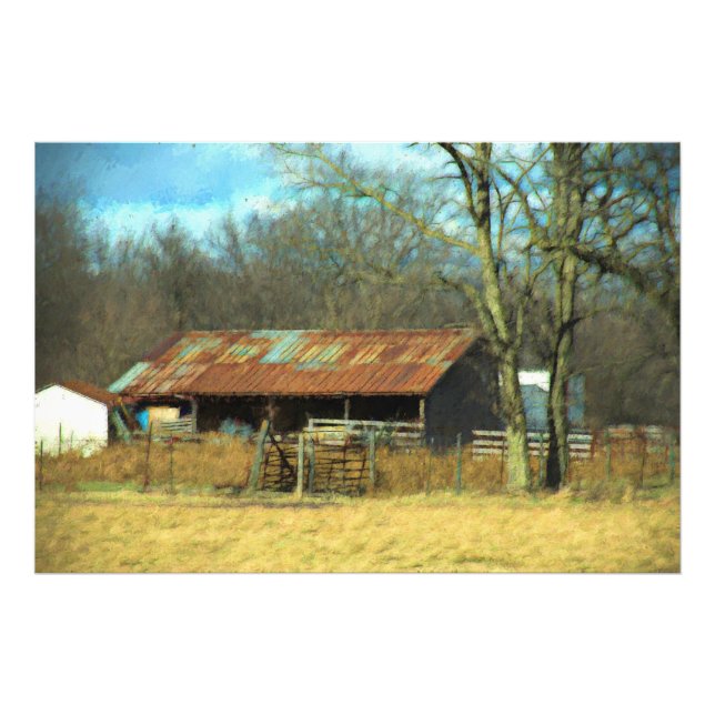 Impression Photo Old Iowa Farm Shed (Devant)