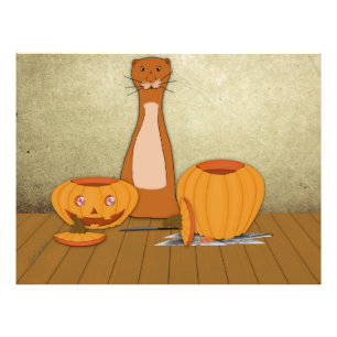 Impression Photo Oliver La Otter dessine un Citrouille