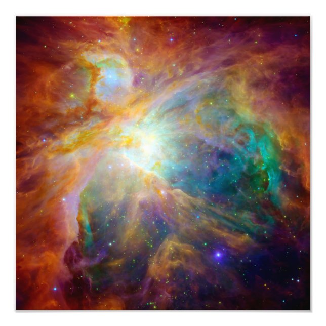 Impression Photo Orion Nebula (télescopes Hubble & Spitzer) (Devant)