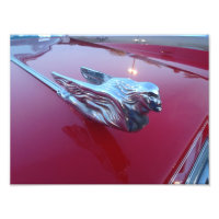 Ornement de capot femme volante Cadillac rouge