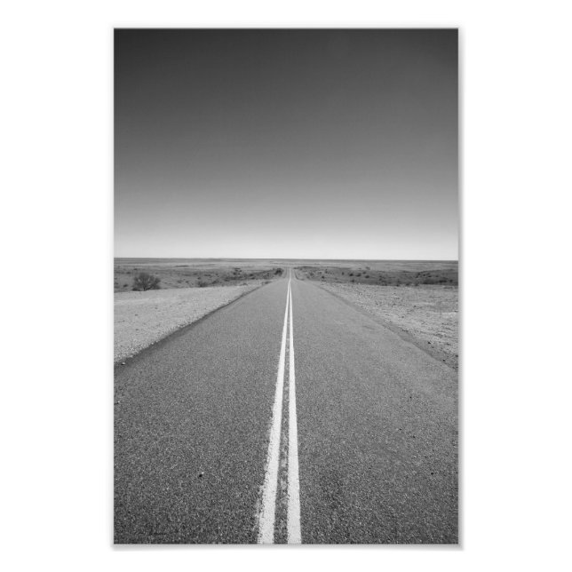 Impression Photo Outback Road Australia, noir et blanc - Imprimer (Devant)
