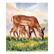Painted Deer Mom and Baby
