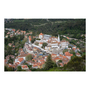 Impression Photo Palais de Sintra d'en haut à Sintra, Portugal