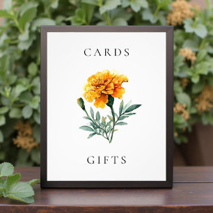Impression Photo Pancarte de mariage fleurs jaunes souci Cartes de