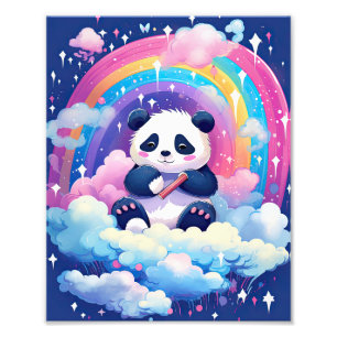 Impression Photo Pandas arc-en-ciel