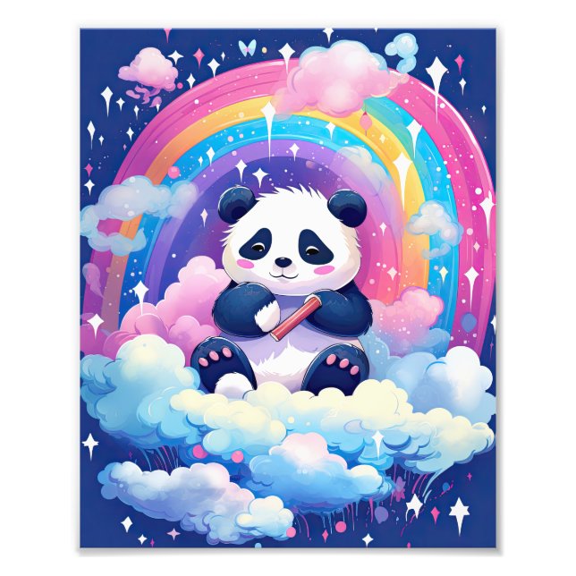Impression Photo Pandas arc-en-ciel (Devant)