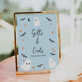 Impression Photo Panneau Baby shower Halloween bleu moderne