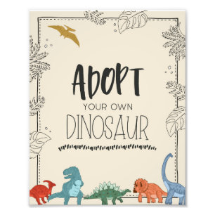 Impression Photo Panneau d'anniversaire Adopté votre propre dinosau