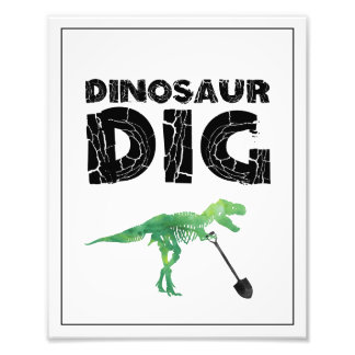 Impression Photo Panneau d'anniversaire de fouille de dinosaures