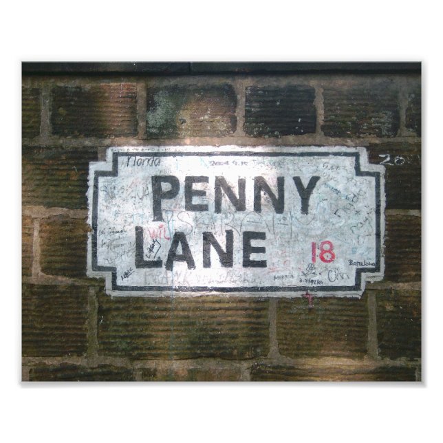 Impression Photo Panneau de rue Penny Lane (Devant)