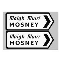 Panneau routier irlandais Mosney