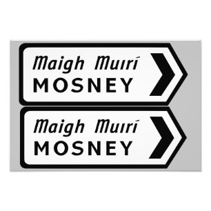 Impression Photo Panneau routier irlandais Mosney