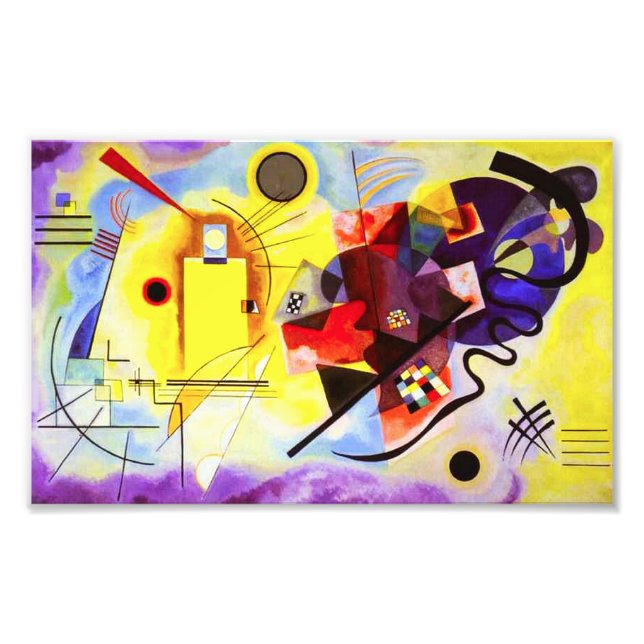Impression Photo Papier bleu jaune Kandinsky (Devant)