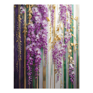 Impression Photo Papier peint en fleurs Violet Or Wisteria