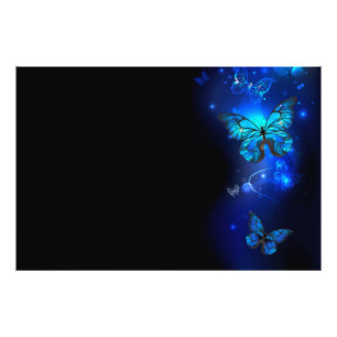 Impression Photo Papillon Morpho sur fond sombre