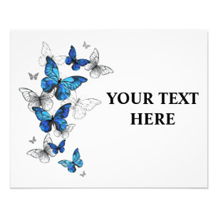 Impression Photo Papillons volants bleus Morpho