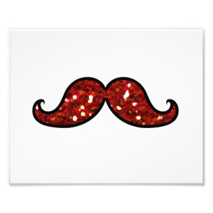 Impression Photo Parties scintillant IMPRIMÉE FUNNY RED MUSTACHE