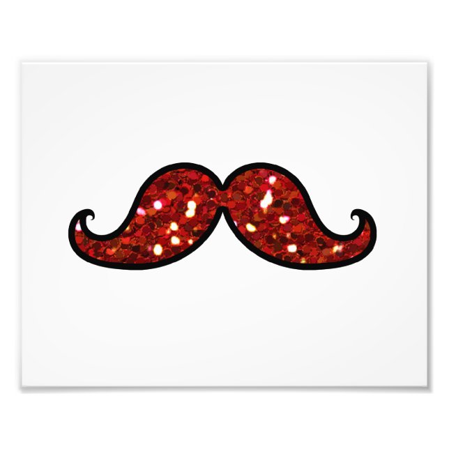 Impression Photo Parties scintillant IMPRIMÉE FUNNY RED MUSTACHE (Devant)