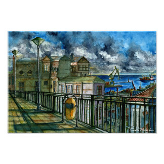 Impression Photo Paseo Mirador de Valparaíso (Acuarela): 