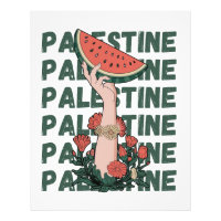pastèque, fleurs et palestine Texte Répéter