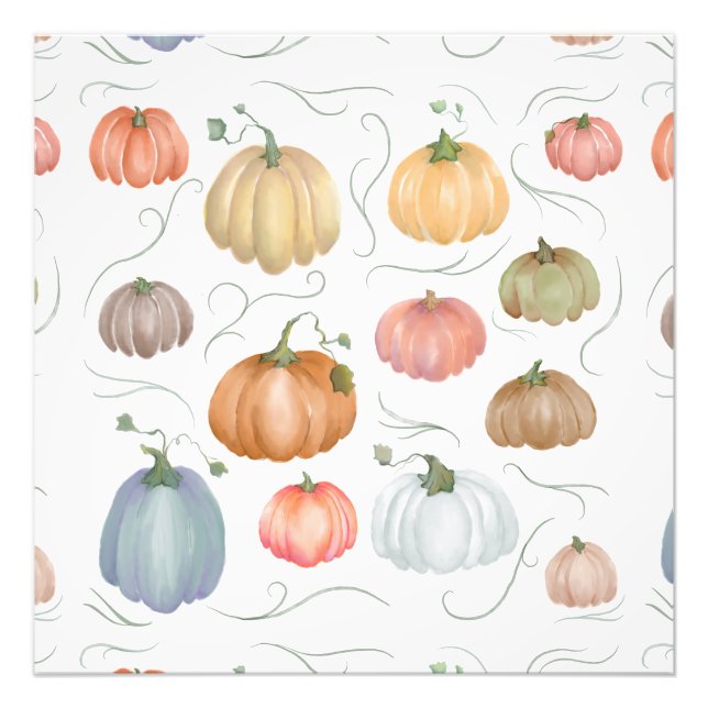 Impression Photo Patch Citrouille couleur aquarelle (Devant)