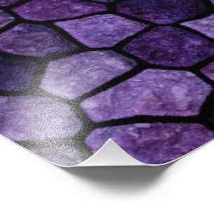 Impression Photo Patchwork Terrazzo Motif Pavé Bleu Encrier