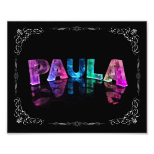 Impression Photo Paula - Paula nommée dans 3D s'allume (la