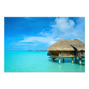 Impression Photo Pavillon d'Overwater sur la copie de Bora Bora