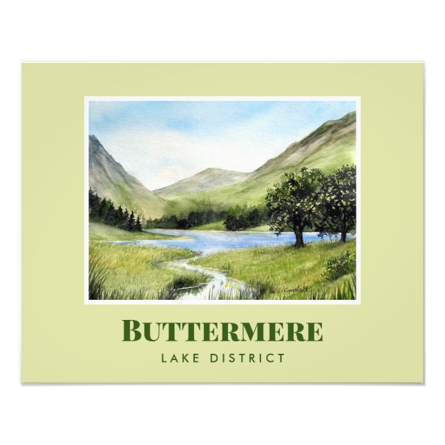 Impression Photo Paysage aquarelle Peinture du lac Buttermere (Devant)