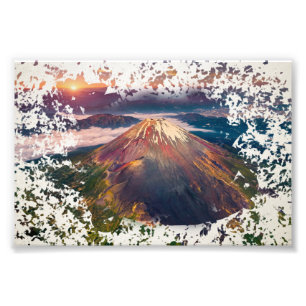 Impression Photo Paysage artistique du lever de soleil sur le mont 