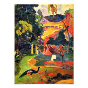 Impression Photo Paysage de Gauguin avec des Peacocks Imprimer phot