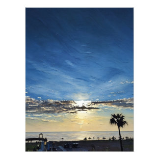 Impression Photo Paysage de plage pittoresque au coucher du soleil
