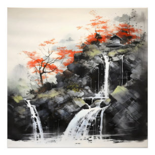 Impression Photo Paysage des chutes d'eau en Asie