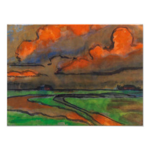 Impression Photo Paysage Des Marais Sous Les Nuages Rouges Emil N