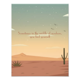 Impression Photo Paysage du désert en terre cuite avec citation mod