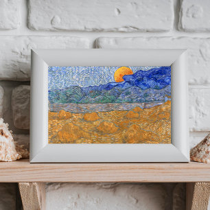 Impression Photo Paysage du soir avec la lune montante par Van Gogh