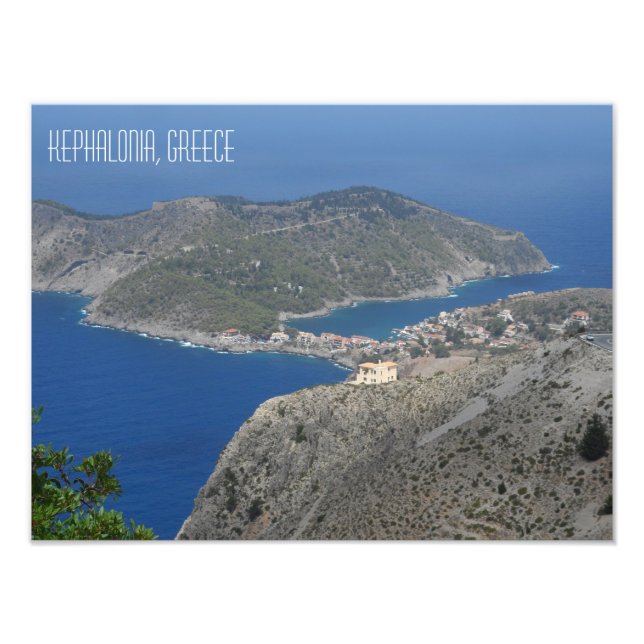 Impression Photo Paysage du village d'Assos Kefalonia île grecque (Devant)