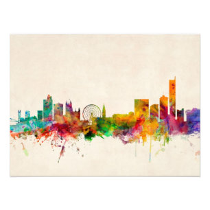 Impression Photo Paysage urbain d'horizon de Manchester Angleterre