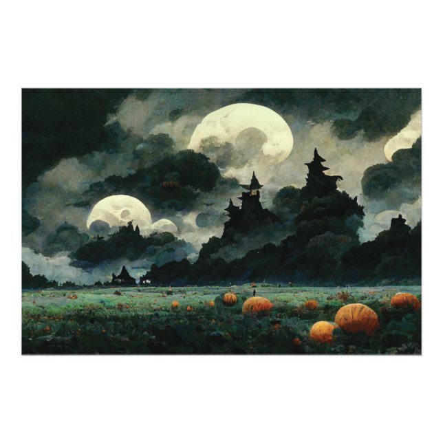 Impression Photo Paysages éffrayants d'Halloween (Devant)
