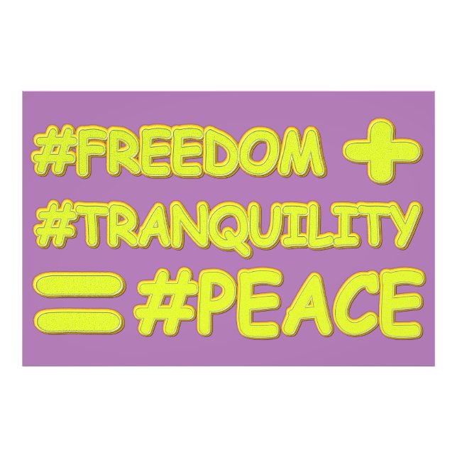 Impression Photo "PEACE FORMULA EQUATION" Joli design. Commandez dè (Devant)