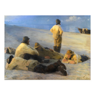 Impression Photo Pêcheurs à Skagen Beach par Peder Severin Kroyer