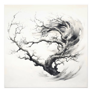 Impression Photo Peinture à l'encre Arbre Abstrait